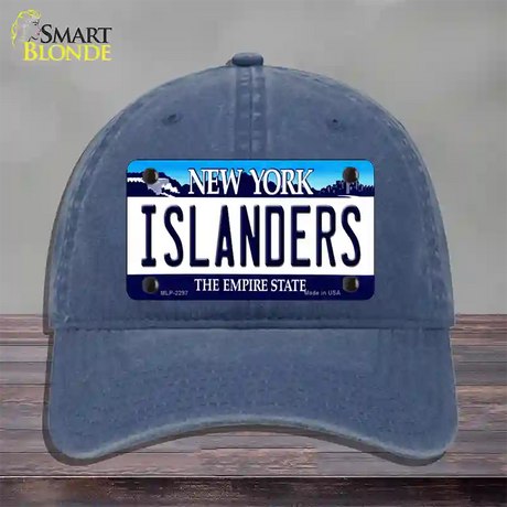 Islanders New York State Novelty License Plate Hat Unconstructed Cotton / Navy