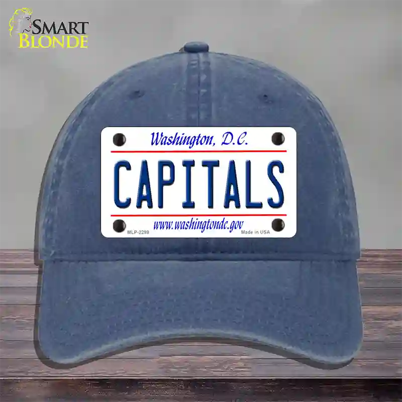 Capitals Washington DC State Novelty License Plate Hat Unconstructed Cotton / Navy