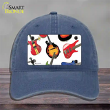 Guitars White Novelty License Plate Hat Unconstructed Cotton / Navy