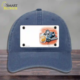 Track And Field Offset Novelty License Plate Hat Unconstructed Cotton / Navy