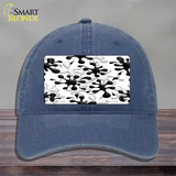 Splatter Black White Novelty License Plate Hat Unconstructed Cotton / Navy