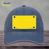 Yellow Solid Novelty License Plate Hat Unconstructed Cotton / Navy