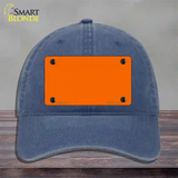 Orange Solid Novelty License Plate Hat Unconstructed Cotton / Navy