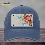 Crab And Seashells Novelty License Plate Hat Unconstructed Cotton / Navy