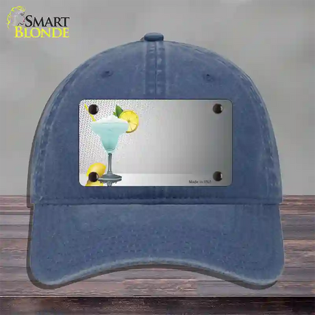 Margarita Time Offset Novelty License Plate Hat Unconstructed Cotton / Navy