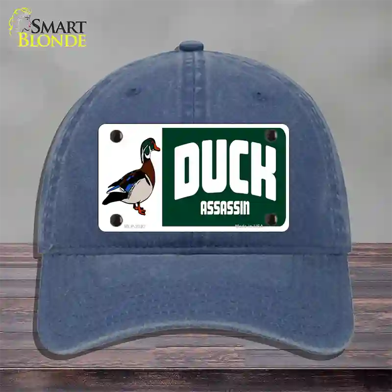 Duck Assassin Novelty License Plate Hat Unconstructed Cotton / Navy