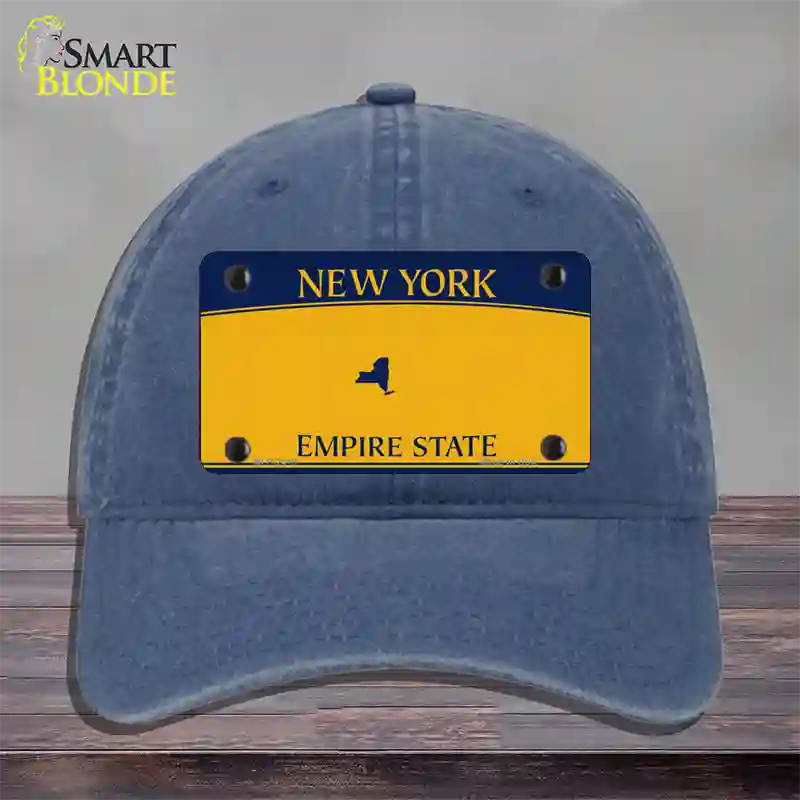 New York State Blanks Novelty License Plate Hat Unconstructed Cotton / Navy