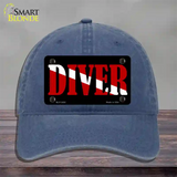 Scuba Diver Novelty License Plate Hat Unconstructed Cotton / Navy