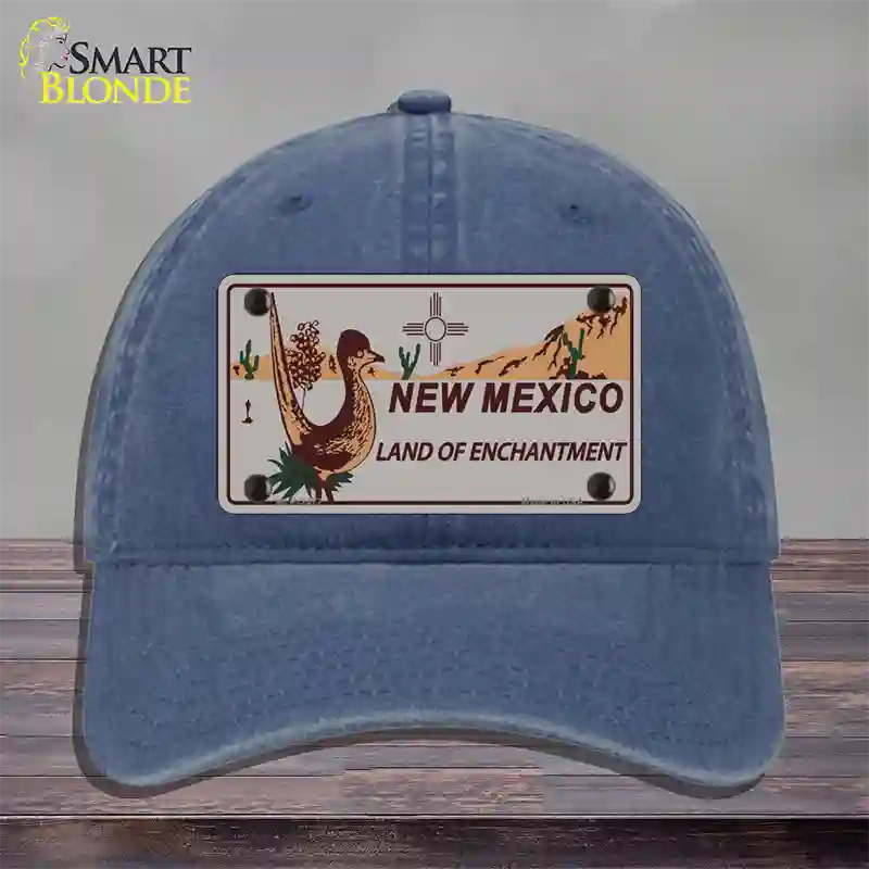 Roadrunner Gray New Mexico Novelty License Plate Hat Unconstructed Cotton / Navy