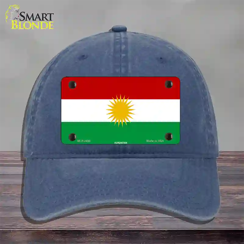 Kurdistan Flag Novelty License Plate Hat Unconstructed Cotton / Navy