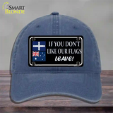 If You Dont Like Our Flag Leave Novelty License Plate Hat Unconstructed Cotton / Navy