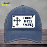 Christ Is The Answer Novelty License Plate Hat Unconstructed Cotton / Navy