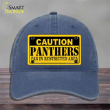 Caution Panthers Novelty License Plate Hat Unconstructed Cotton / Navy