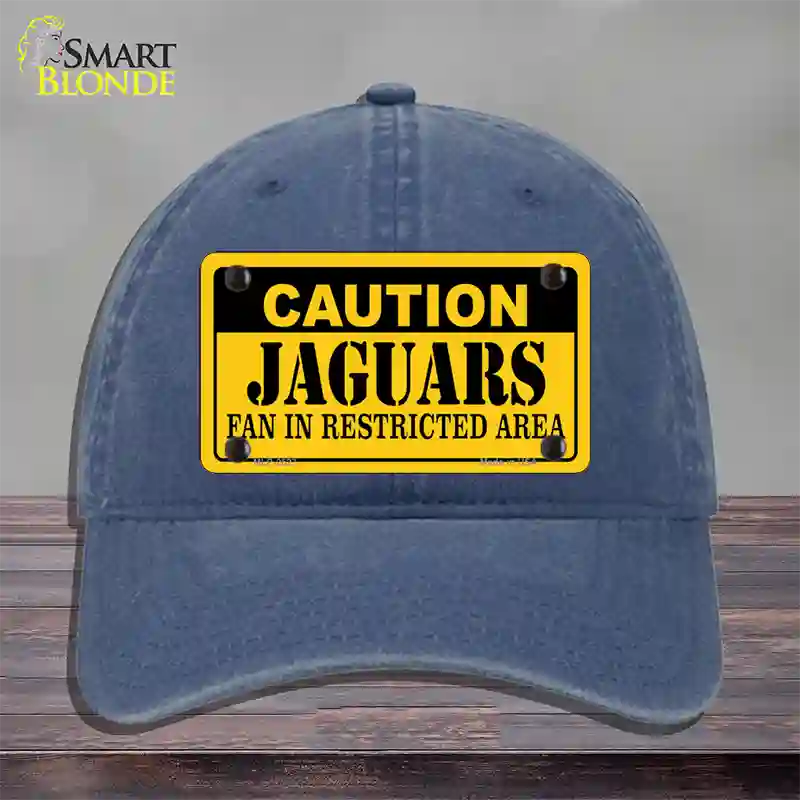 Caution Jaguars Novelty License Plate Hat Unconstructed Cotton / Navy