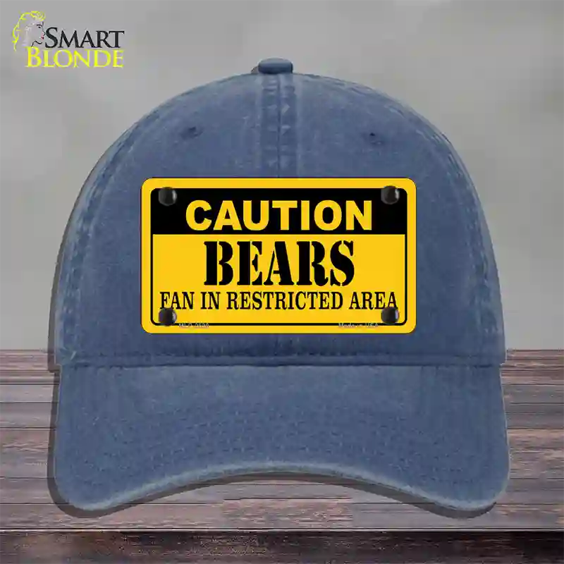 Caution Bears Novelty License Plate Hat Unconstructed Cotton / Navy