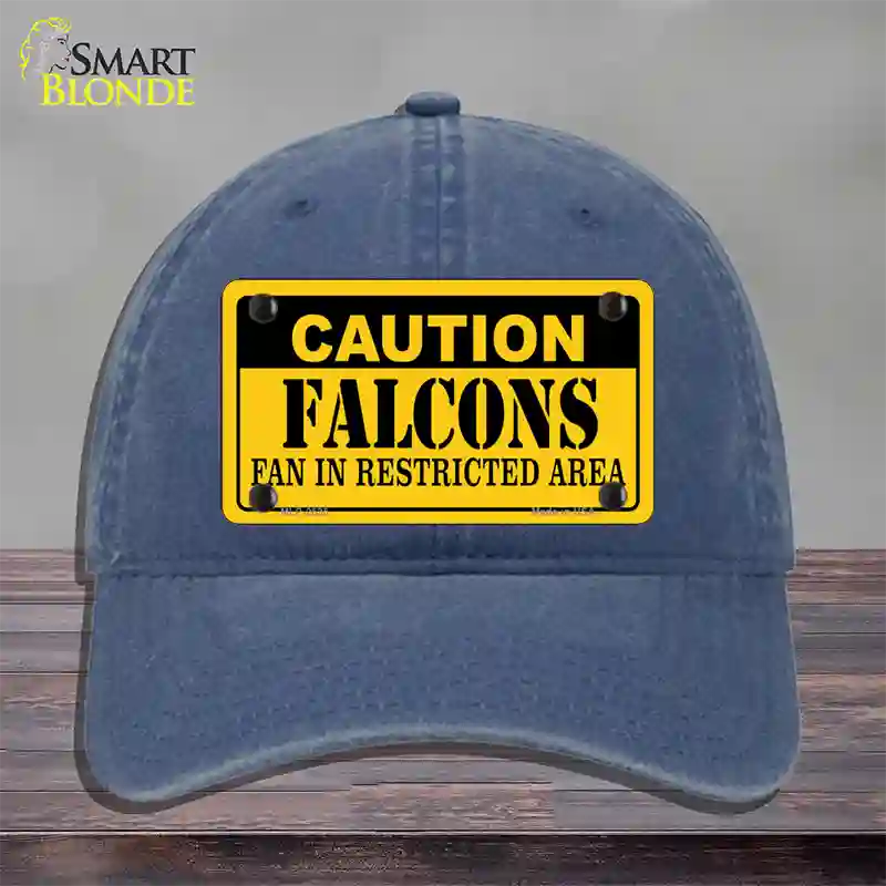 Caution Falcons Novelty License Plate Hat Unconstructed Cotton / Navy