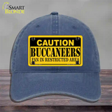 Caution Buccaneers Novelty License Plate Hat Unconstructed Cotton / Navy