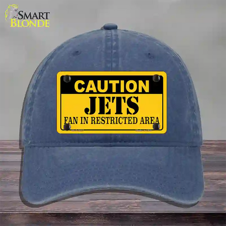 Caution Jets Novelty License Plate Hat Unconstructed Cotton / Navy