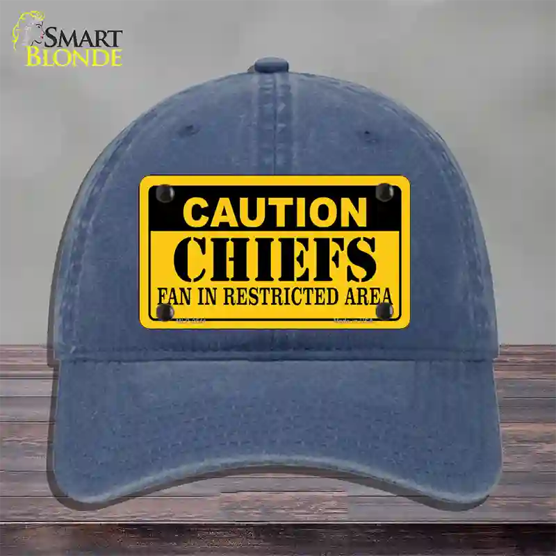 Caution Chiefs Novelty License Plate Hat Unconstructed Cotton / Navy