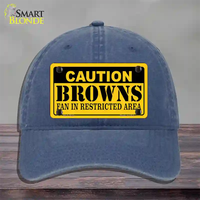 Caution Browns Novelty License Plate Hat Unconstructed Cotton / Navy