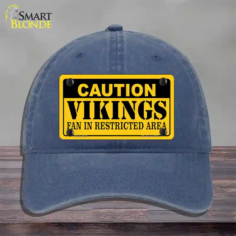 Caution Vikings Novelty License Plate Hat Unconstructed Cotton / Navy