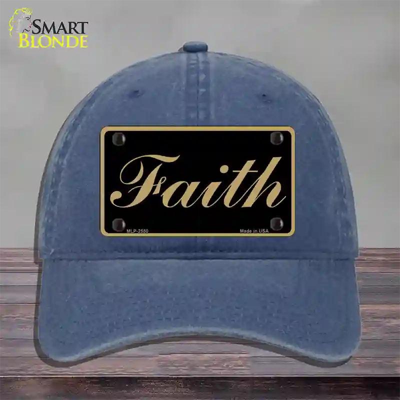 Faith Novelty License Plate Hat Unconstructed Cotton / Navy