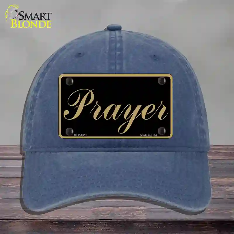 Prayer Novelty License Plate Hat Unconstructed Cotton / Navy