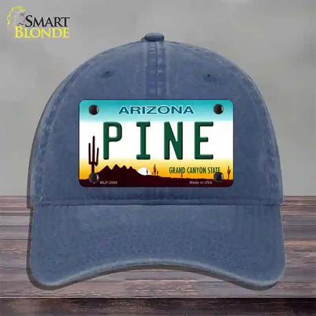 Pine Arizona Novelty License Plate Hat Unconstructed Cotton / Navy