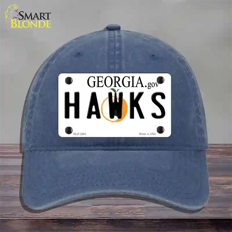 Hawks Georgia State Novelty License Plate Hat Unconstructed Cotton / Navy