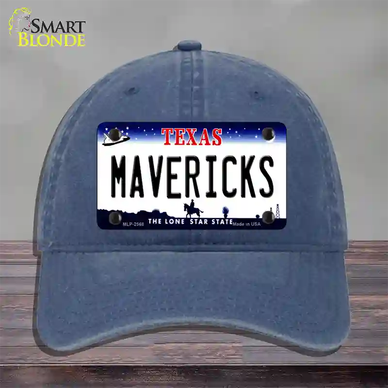 Mavericks Texas State Novelty License Plate Hat Unconstructed Cotton / Navy