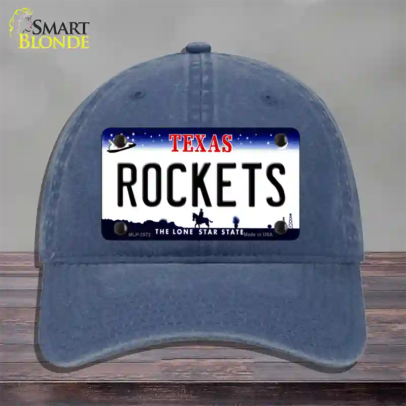 Rockets Texas State Novelty License Plate Hat Unconstructed Cotton / Navy