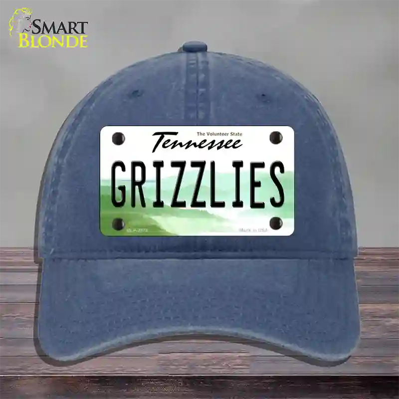 Grizzlies Tennessee State Novelty License Plate Hat Unconstructed Cotton / Navy