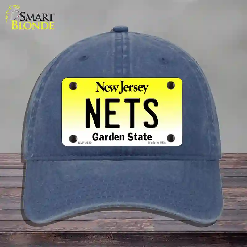 Nets New Jersey State Novelty License Plate Hat Unconstructed Cotton / Navy