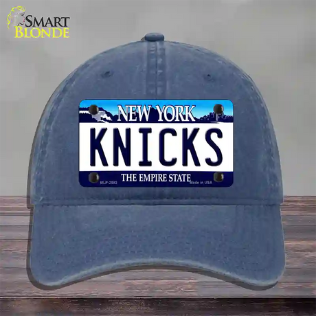 Knicks New York State Novelty License Plate Hat Unconstructed Cotton / Navy