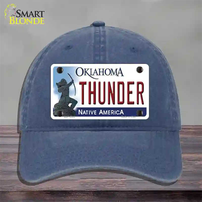 Thunder Oklahoma State Novelty License Plate Hat Unconstructed Cotton / Navy