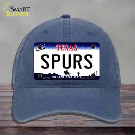 Spurs Texas State Novelty License Plate Hat Unconstructed Cotton / Navy