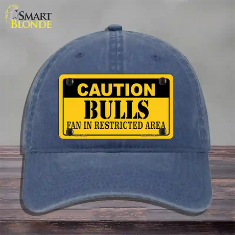 Caution Bulls Fan Novelty License Plate Hat Unconstructed Cotton / Navy