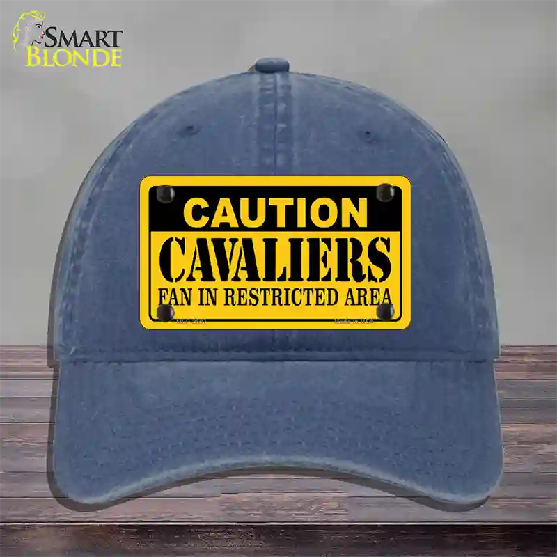 Caution Cavaliers Fan Novelty License Plate Hat Unconstructed Cotton / Navy