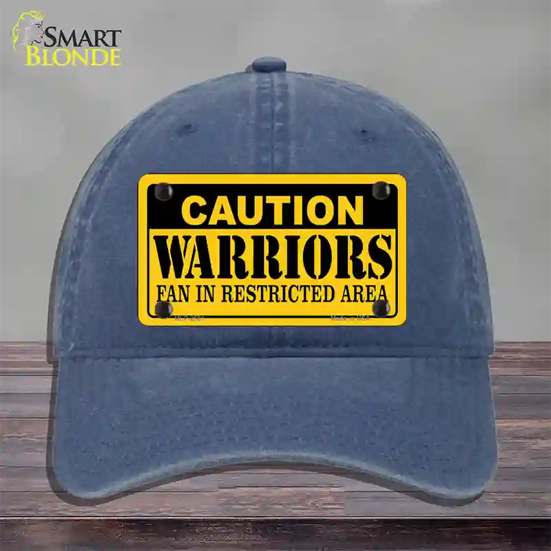 Caution Warriors Fan Novelty License Plate Hat Unconstructed Cotton / Navy