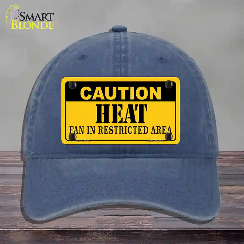 Caution Heat Fan Novelty License Plate Hat Unconstructed Cotton / Navy