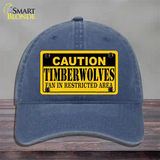 Caution Timberwolves Fan Novelty License Plate Hat Unconstructed Cotton / Navy