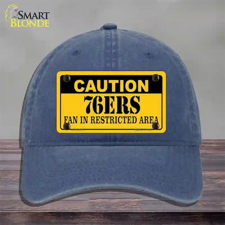 Caution 76ers Fan Novelty License Plate Hat Unconstructed Cotton / Navy