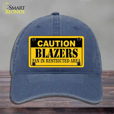 Caution Blazers Fan Novelty License Plate Hat Unconstructed Cotton / Navy