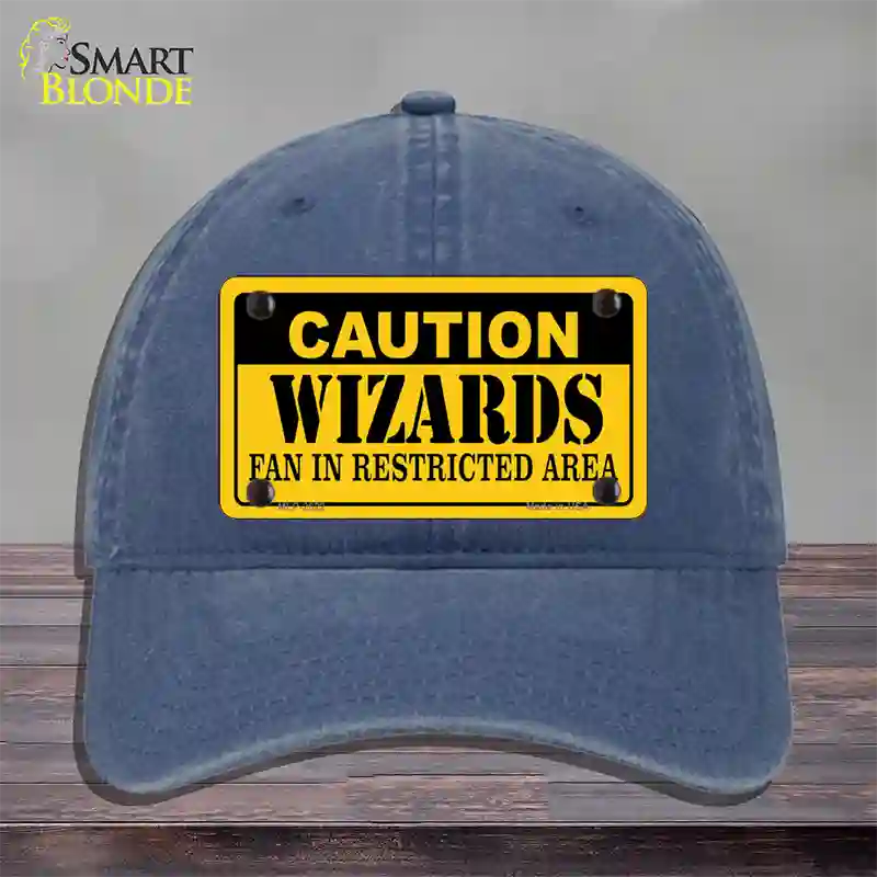 Caution Wizards Fan Novelty License Plate Hat Unconstructed Cotton / Navy