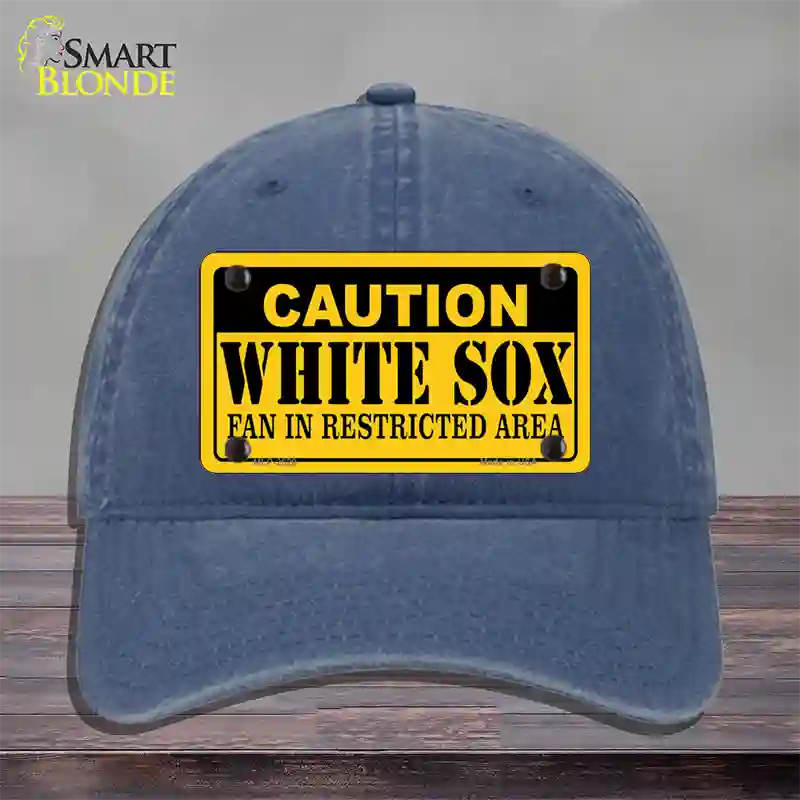 Caution White Sox Fan Novelty License Plate Hat Unconstructed Cotton / Navy