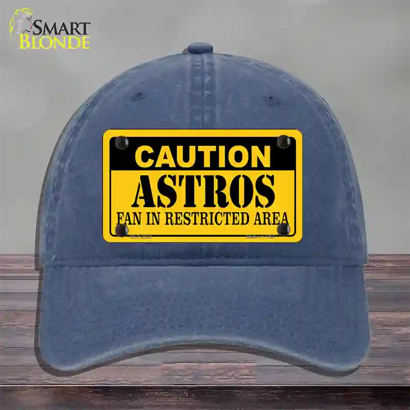 Caution Astros Fan Novelty License Plate Hat Unconstructed Cotton / Navy