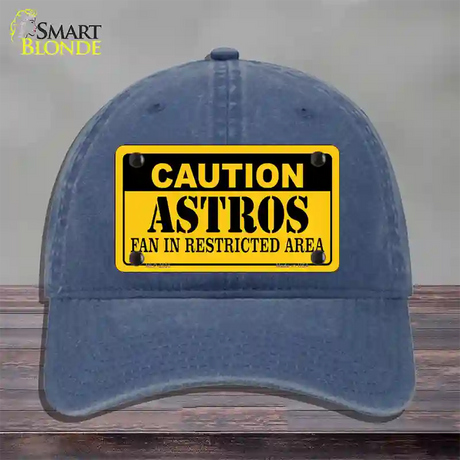 Caution Astros Fan Novelty License Plate Hat Unconstructed Cotton / Navy