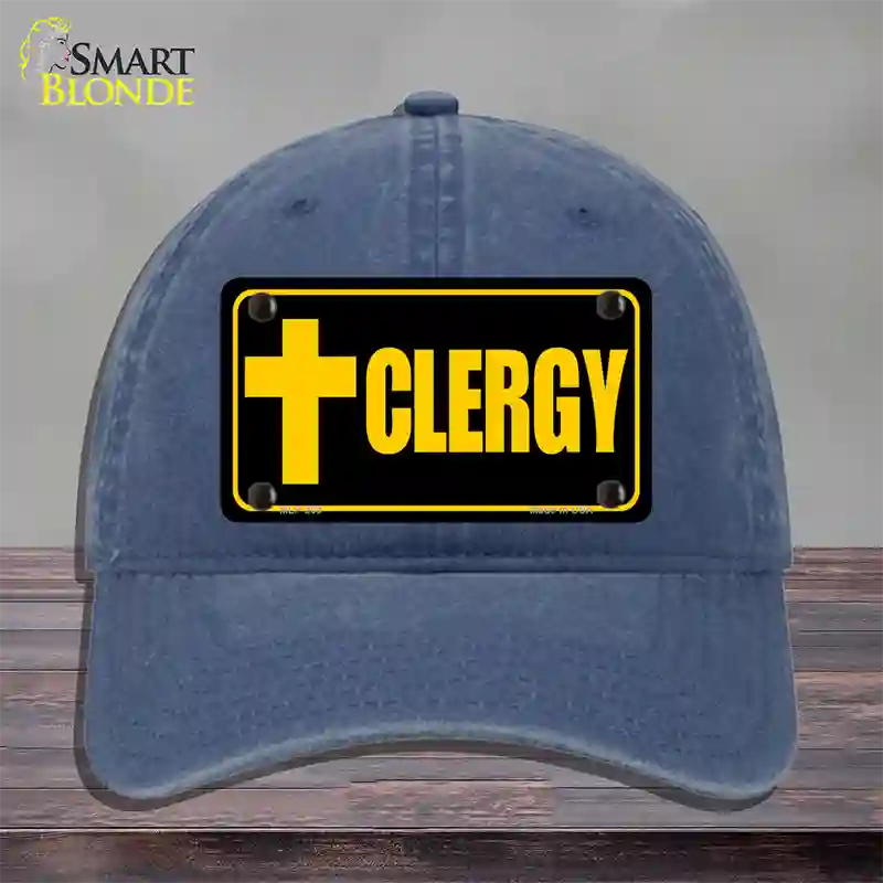 Clergy Vanity Novelty License Plate Hat Unconstructed Cotton / Navy