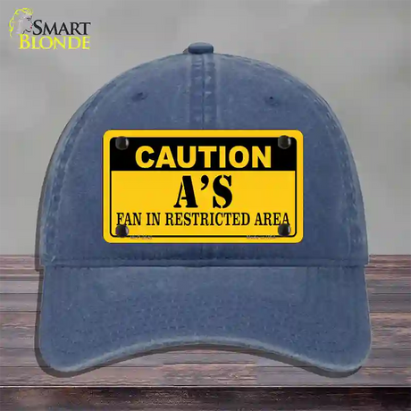 Caution As Fan Novelty License Plate Hat Unconstructed Cotton / Navy