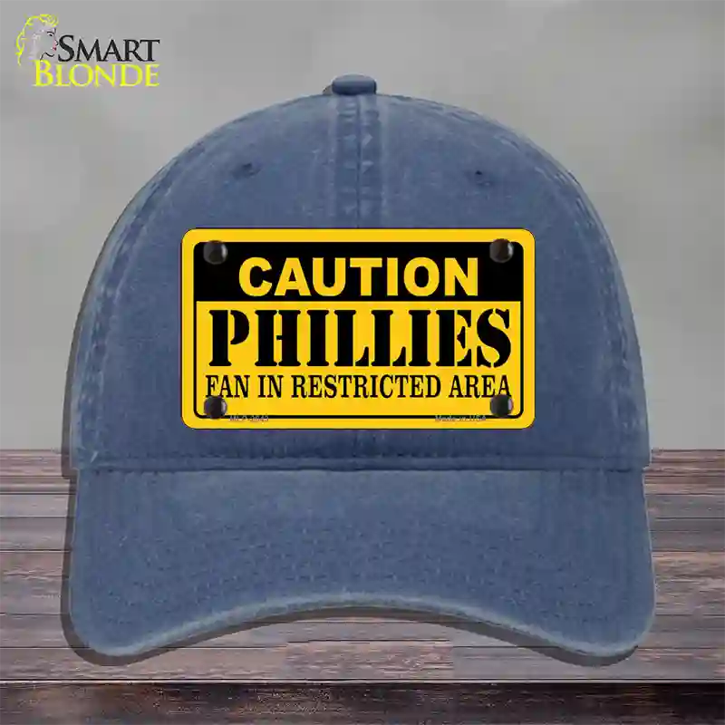 Caution Phillies Fan Novelty License Plate Hat Unconstructed Cotton / Navy